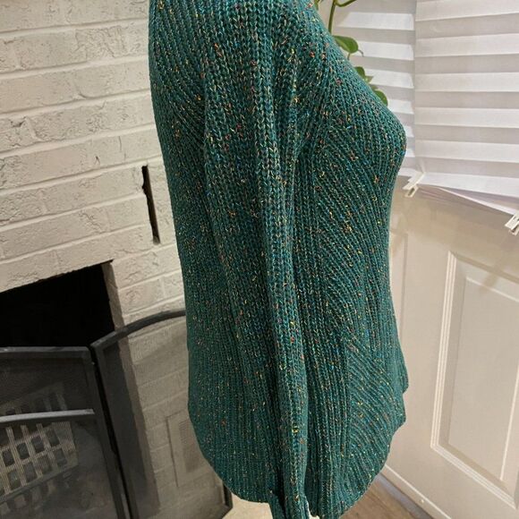 Style & Co. Ribbed Green Sweater W/Multi-Colors - Picture 3 of 7